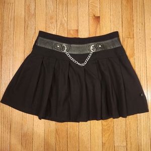 Royal Bones by Daang Goodman Black Pleated Skirt with Chain